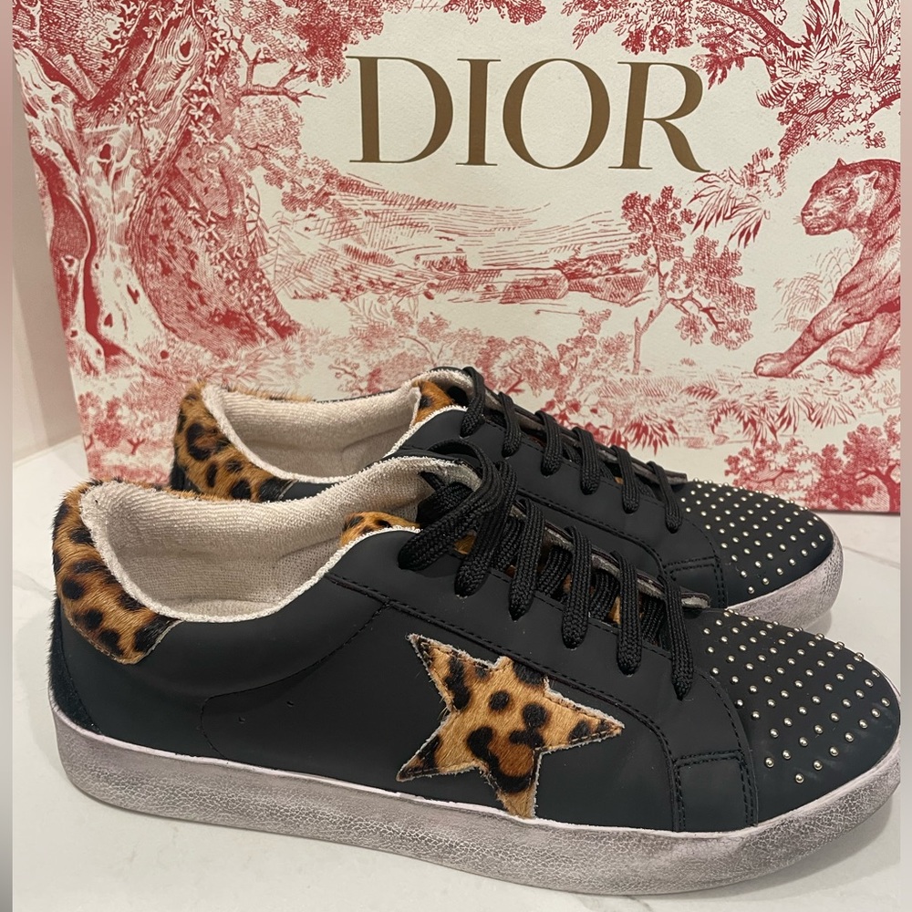Kellparker Leopard Holly Stud Sneakers, Size 8M